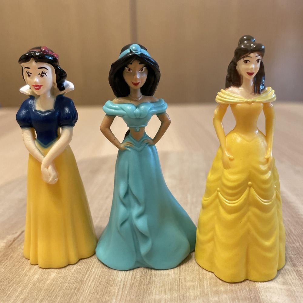 Vintage Disney Princess PVC Figures Lot Snow White Jasmine Belle 2.75"